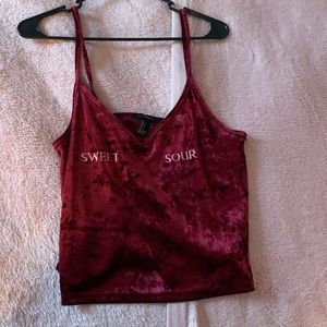 F21 sweet & sour velvet top